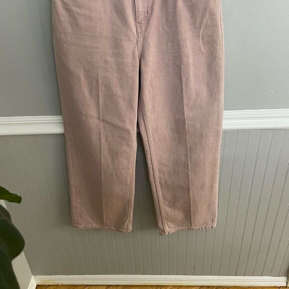 Theory Wide Crop Jeans In Dyed Denim Blush Pink Size 28 - Picture 6 of 13